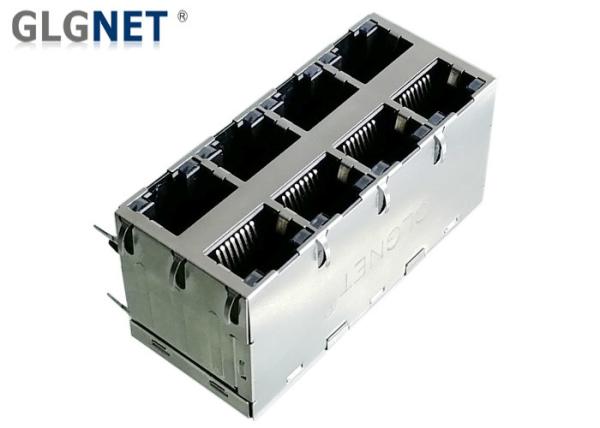 Shielded Magnetic RJ45 Connector For 2.5G Base - T Ethernet Black Housing
