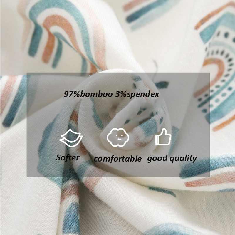 In Stocks Custom Color Printing Baby Rompers 97%Bamboo 3%Spandex Snaps Design Baby Clothing