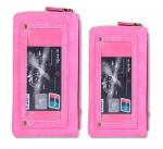 Mobile Phone Bag Retro Pattern Double Zipper Multifunction Leather Wallet