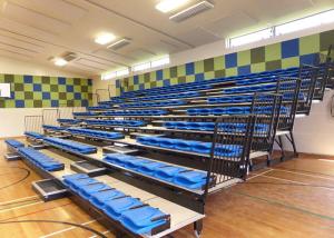 Wholesale Riser Mounted Retractable Indoor Bleachers HDPE Seat For Indoor Arena from china suppliers