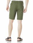 Olive Zipper Closure Mens Linen Shorts Drawstring 10 Inch Inseam Shorts