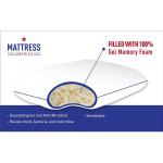 Shredded Gel Memory Foam Wedge Pillow Queen Size Bamboo Fiber Fabric Cover
