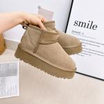 Winter Cowhide Snow Boots Plus Velvet Genuine Leather Short Boots Waterproof Non