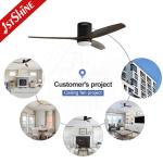 Wooden Blades Flush Mount Ceiling Fan With Light and 5-Speed Wind Controlled by