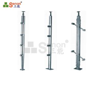 China Anti Rust Silver Stainless Steel Railing Posts Horizontal Load Resistance on sale