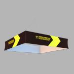60"X 48" Aluminum Tension Fabric Vertical Trade Show Hanging Banner Suqare Round