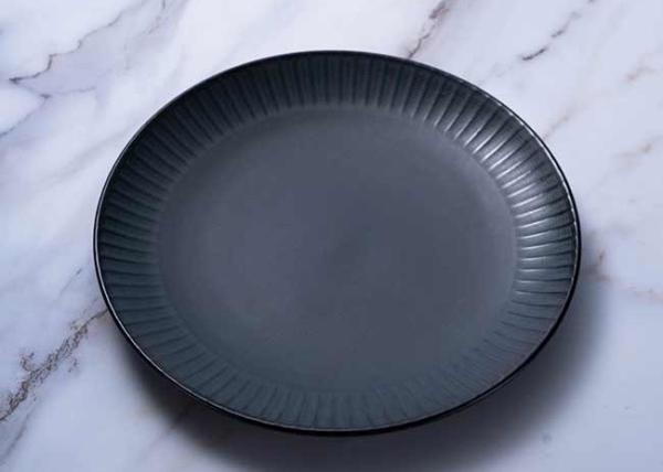 Reactive Dark Green Ceramic Dinner Plate Solid Color Dishes Plates For