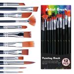 Customized 36 Colors Acrylic Paint Set With 12 Art Brushes For Painting
