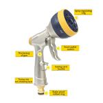 7 Patterns Extended Plastic Garden Water Guns Water Hose Nozzle
