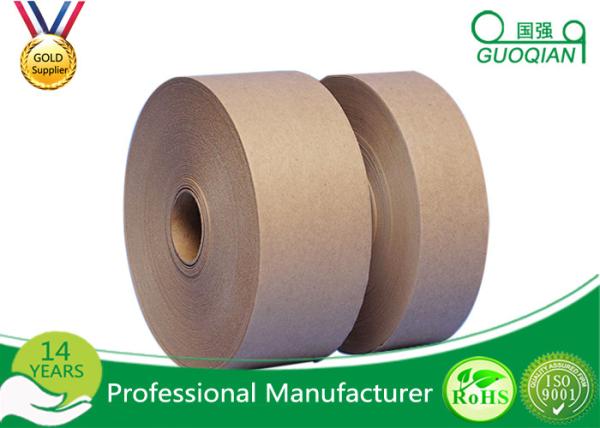 Wired 4.8cm Wide Wet Water Kraft Paper Tape / Reinforced Kraft Paper Export