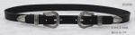 Metal loop Metal Tip Black Womens Belt , PU Black Belt With Silver Buckle