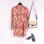 Diamond print Women Viscose Rayon Tunic Shirt Dress
