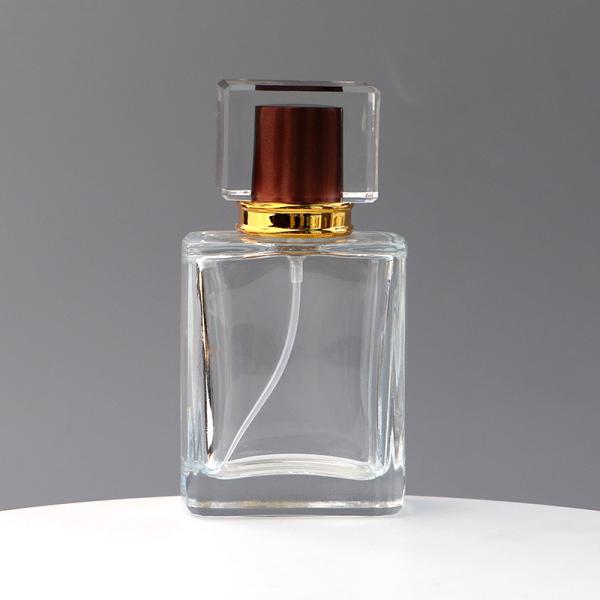 Spot Square Transparent Glass Perfume Bottle Acrylic Cover Spray Press Travel