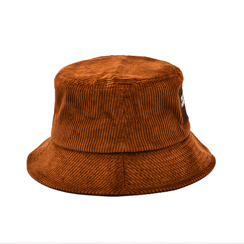 Corduroy Bucket hat solid color versatile fashion outdoor leisure Bucket hat