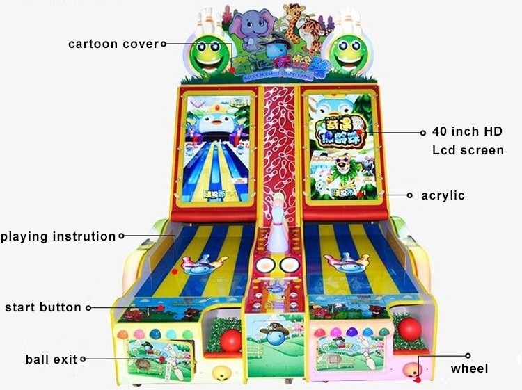 40 " LCD Kids Arcade Machine / Throwing Balls Bowling Arcade Game Machine