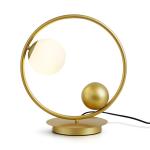 Round Height 40cm Dia 35cm Golden / Black Color Bedside Table Lamp