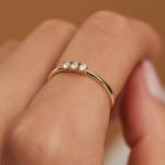 Monte Napoleone Stella 9K Gold Ring With Zir Conia