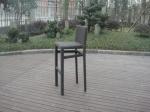 Resin Wicker Bar Set With Cushion , Black Bar Table With Glass