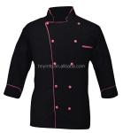 Stand Collar Long Sleeve Chef Uniform Tops Men's Poly - Cotton Blend Chef Coat