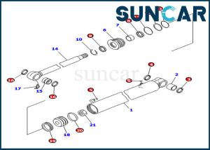 Wholesale Wear Resistance 707-98-23180 Boom Swing Cylinder Service Kit Fits For PC30MR-3 PC30MR-2 Komatsu from china suppliers