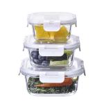 Storage Canister Bamboo Lid Lunch Box Borosilicate Storage Canister Glass Food