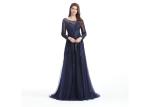 Women Sexy Wrap Plunging Sparkle Prom Dresses With Sleeves A - Line Style