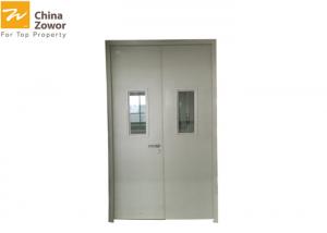 China Various Colors Powder Coating Finish Prehung Steel Fire Safety Door With Vision Panel on sale