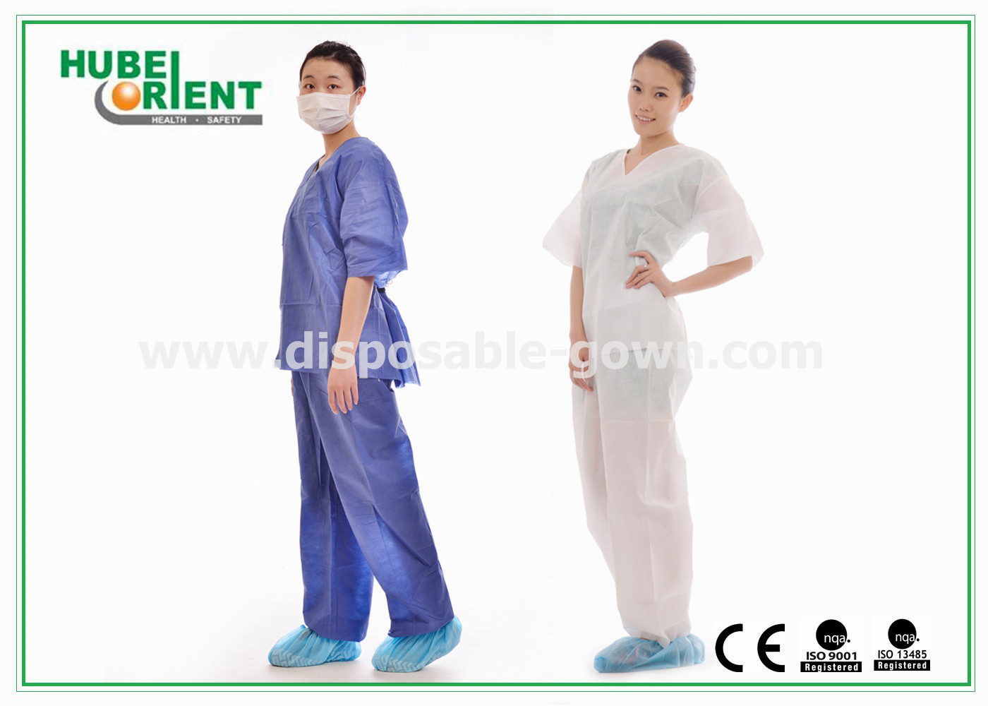 Breathable 45gsm SMS Medical Disposable Pajamas With Shirt And Trousers For Hospital Use