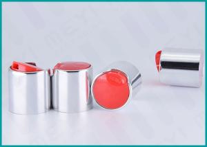 Wholesale 24mm Aluminum Disc Top Cap Glossy Silver For Body Wash Gel / Hand Washing Soap from china suppliers