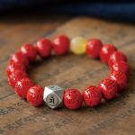 Feng Shui Amulet Red Pi Xiu Cinnabar Bracelet Prosperity Red Bead Bracelet With