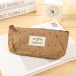 Pencil Case, Cute Floral Flower Canvas Zipper Pencil Cases Lovely Fabric Flower