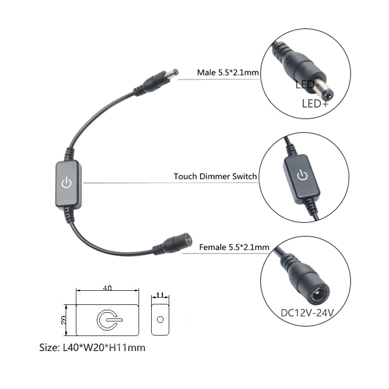 Touch Sensing Single Colour LED Controller Dimmable For Monochrome Strip Light