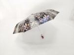 Iridescent Water Proof Fabric 3 Fold Automatic Umbrella , Wind Resistant