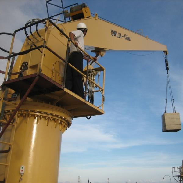 5t 13.5m Oil Tanker Hydraulic Straight Boom Ship Marine Crane Marine Ship Deck