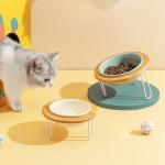 Nordic Height Adjustable Ceramic Dog Bowls With Stand 10.2oz 20.5oz 27.3oz