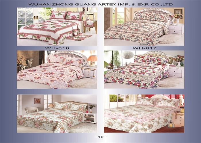 Imitated Patchwork Cotton Quilted Bedspread Machine Wash Cold Delicate