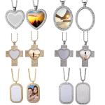 DIY Sublimation Necklace With Diamonds Blank Sublimation Metal Jewellery