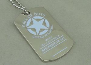 Wholesale Army Personalised Dog Tags , Die Casting Zinc Alloy Dog Tag Nickel Plating from china suppliers