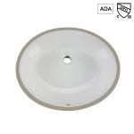 White Oval Undermount Bathroom Sinks Ada Compliant 19 Inches Underground
