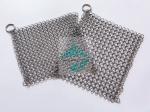 6'' X 8'' Stainless Steel Chainmail Scrubber , SUS316 Material Chainmail Weave