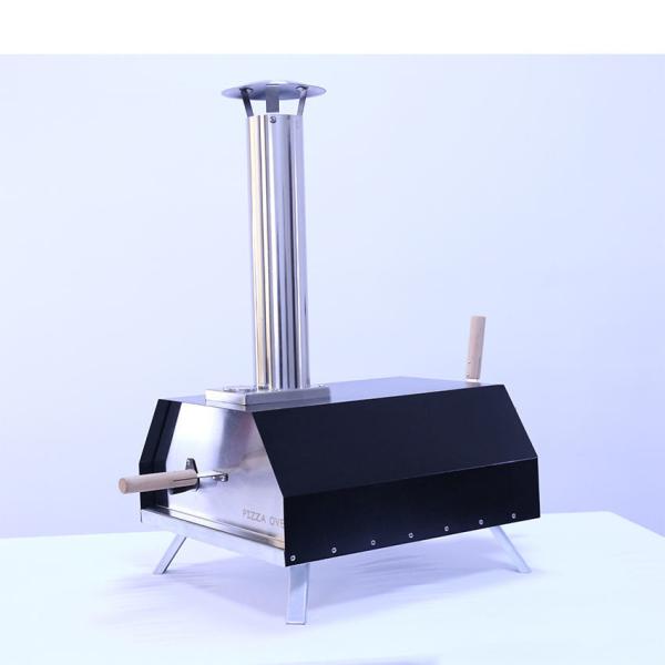 Customized Dual- Outdoor Pizza Baking Stove with Thermometer Spray Black