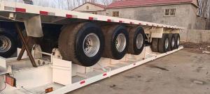 Wholesale 3 Axles 45tons Used Truck Trailer Flatbed Trailer For 13M Container Carrier from china suppliers