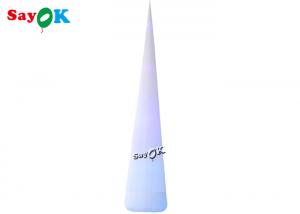 China 7m 23ft White Led Inflatable Traffic Cone With Colors Changing Lights on sale