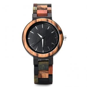 Wholesale Colorful Wooden Strap Watch Natural Wood Case Back , Laser Engraved from china suppliers