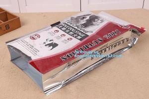 Wholesale Customized Resealable Zipper Top Flat Bottom Side Gusset Standing Up Plastic Pet Dog Food Packaging Bag, slider k from china suppliers