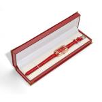 Unique Jewelry Bracelet Earring Box With Red Crocodile Texture Leather