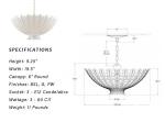 Nordic Simple Copper Round Flower Chandelier Living Room Bedroom Study Dining
