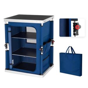 Wholesale General Outdoor Furniture Camping Foldable Cooking Table with Storage Organizer Cabinet from china suppliers