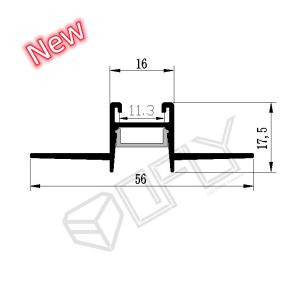 Wholesale 56*17mm Plaster LED Channel With Prismatic Cover Anti-Dazzle For LED Strip from china suppliers