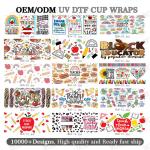 UV DTF Cup Wrap Transfer Sticker 1000 Designs Available With UV DTF Cup Wrap
